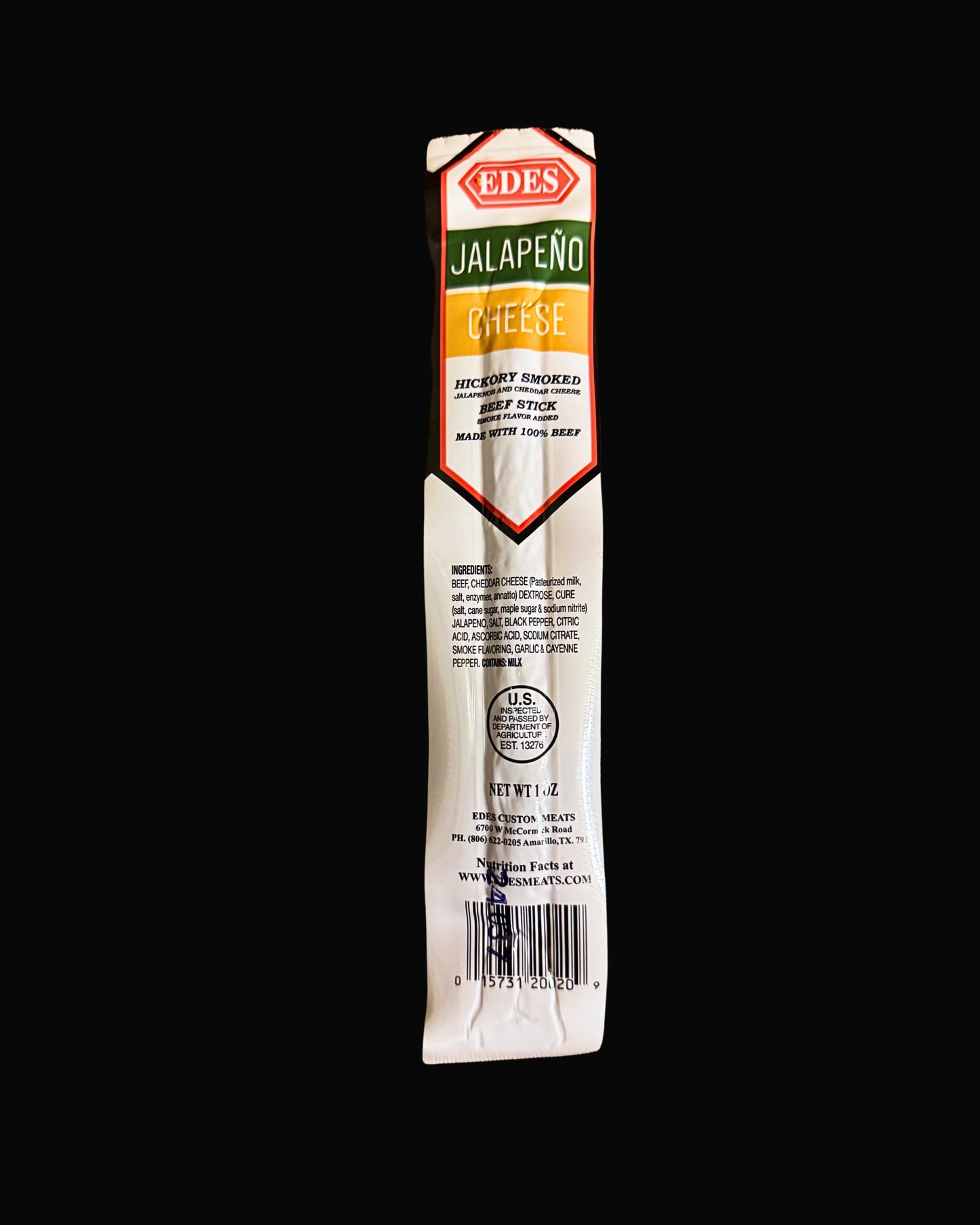 Jalapeno Cheese Beef Stick 1 oz - 10 Pack