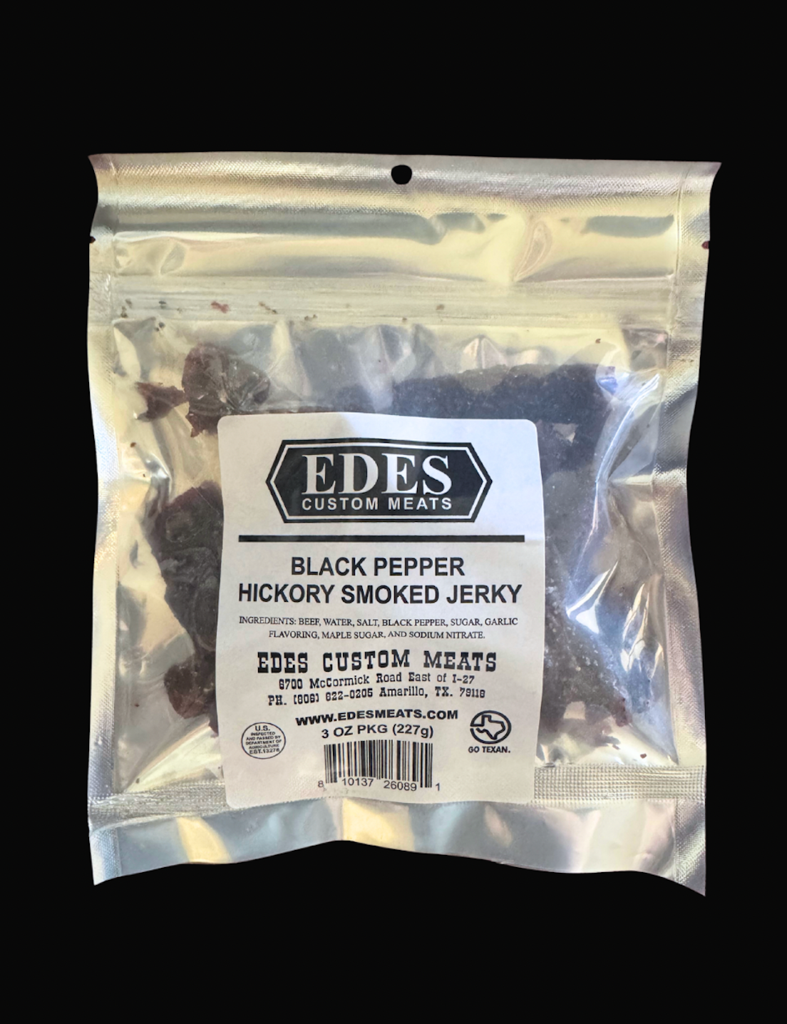 Hickory Smoked Black Pepper Beef Jerky (3 oz) 6 pack