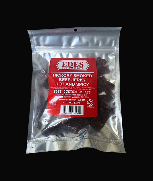 Hickory Smoked Hot & Spicy Beef Jerky (3 oz). 6 Pack